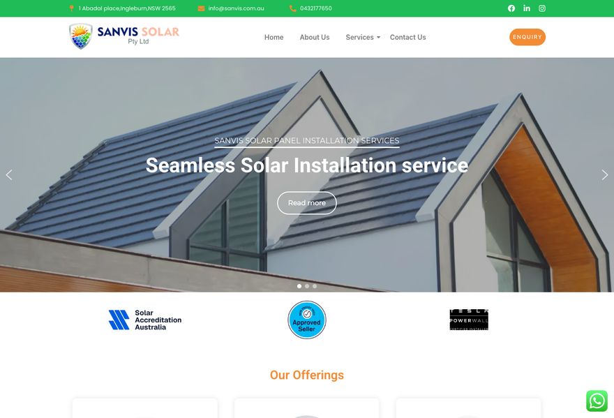 Sanvis Solar website