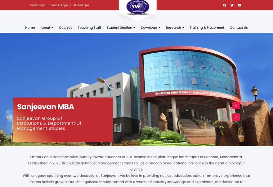 Sanjeevan School of Management website